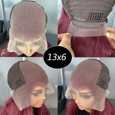 Burgundy Lace Front Wig(human blend)